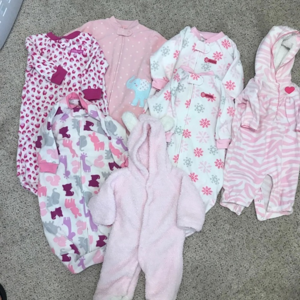 0-9 month baby girl sleeper onepieces bundle